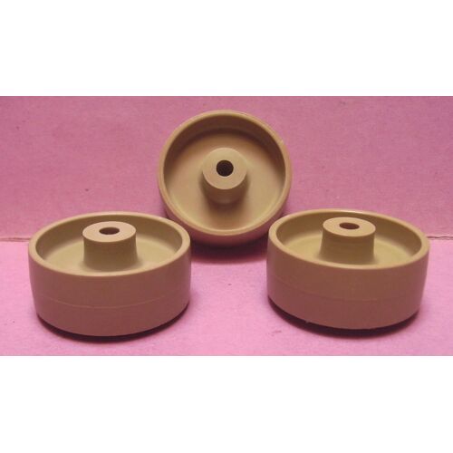 Lot de 3: Roulette libre diamètre 41 / 40,2 mm - Résine/Pvc - Grise