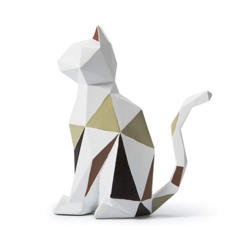 Chat Décoration Chatte Statue Cadeau Animal Figurine Décor Moderne Arts Maison Sculpture Résine 19cm