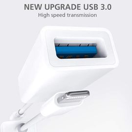 Adaptateur Lightning vers USB pour Caméra iPhone/iPad, OTG pour Lecteur de Carte, Clé USB, Disque Dur, Clavier, Souris, Hubs, MIDI Plug & Play