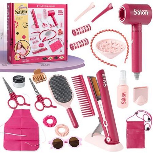 Coffret De Jouets De Salon De Coiffure Pour Filles De 21 Pièces ¿ Salon De Coiffure Pour Enfants