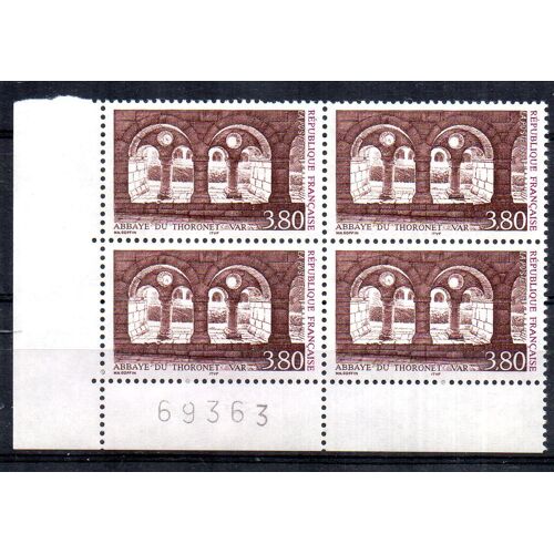 France.Bloc De 4 Numéroté Du N° 3020 Abbaye De Thoronet.Neuf