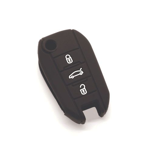 Housse De Clé En Silicone Pour Peugeot 208 308 508 2008 3008 5008 Noir