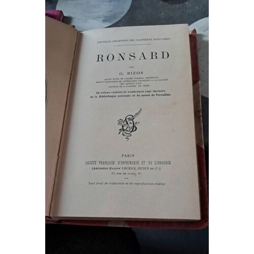 Ronsard Par G.Bizos
