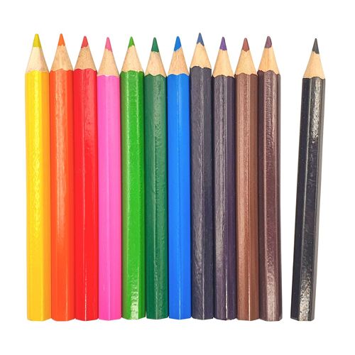 Crayons De Couleur 8,5 Cm 12 Pièces