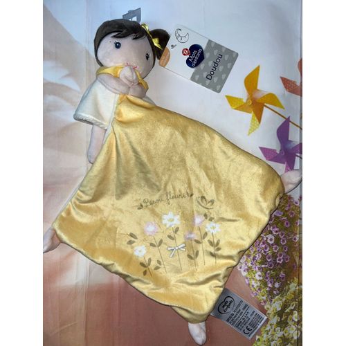 Doudou Mots D’Enfants Poupée Fille Bisou Fleuri Mouchoir Jouet Bébé 
