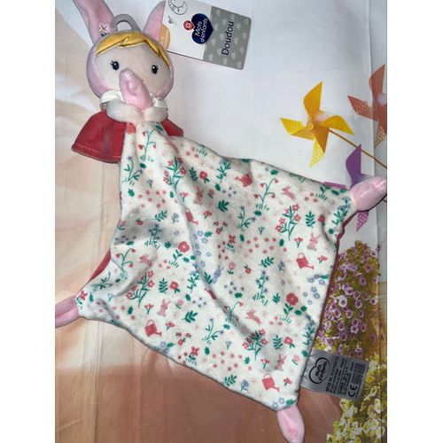 Doudou Mots D’Enfants Poupée Fleurs Rose Mouchoir Fleuri Bébé Fille Jouet Peluche 