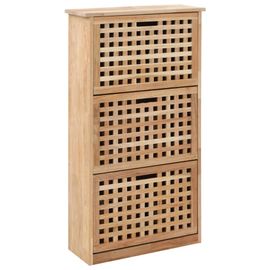 Vidaxl Armoire À Chaussures 55x20x104 Cm Bois De Noyer Massif