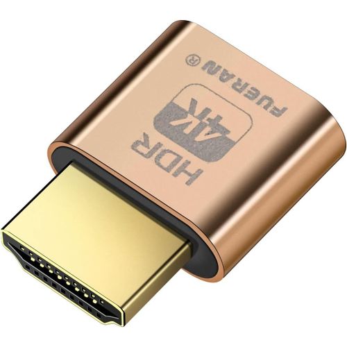 KALANKA-Prise Factice HDMI 4K HDR, Émulateur EDID Pour Moniteur Virtuel, Adaptateur d'Affichage Sans Tête, Prend en Charge 4096 x 2160 @ 60 Hz, 3840 x 2160, 1080p, HDR Plug & Play