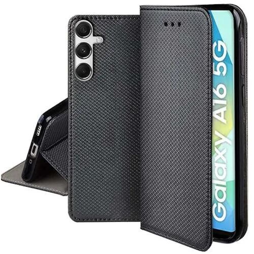 Housse pour Samsung Galaxy A16 5G - etui coque pochette portefeuille + film ecran - NOIR MAGNET