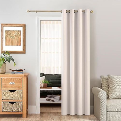 Anw-Rideau Occultant 140x240 Cm Thermique Isolant Anti Froid Et Chaleur De Chambre Bloquer Lumière Rideaux Beige Et Draperies Intérieurs À Oeillets Pour Porte Fenetre Dressing Salon,1 Pièce