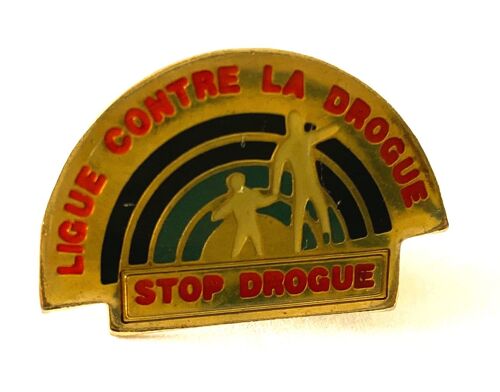Pins Ligue Contre La Drogue Stop Drogue / Doré