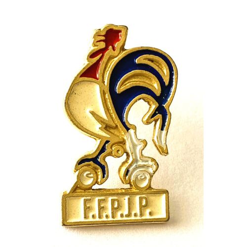 Pins Sport Petanque Coq Tricolore Ffpjp Fédération Française De Pétanque Et Jeux Provençal / Doré