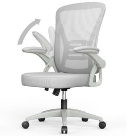 Chaise De Bureau Ergonomique, Avec Accoudoirs Réglables, Soutien Lombaire, Réglable En Hauteur, Dossier En Filet Respirant, Gris