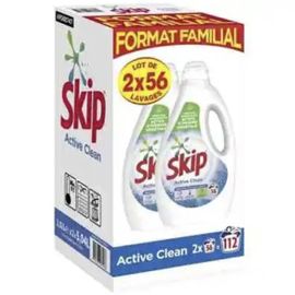 Lessive liquide Skip active clean 112 lavages ¿ 2 bidons