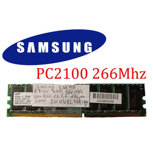 barrette 256Mb de RAM DDR266 266Mhz CL2.5 PC2100 SAMSUNG