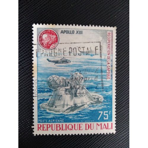 Timbre Mali Yt Pa 198 Apollo 13 – Atterrissage De La Capsule 1973 (020309 )