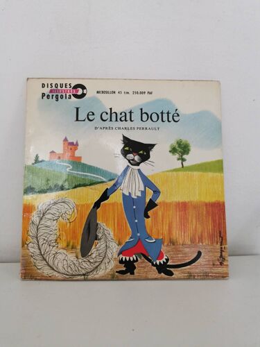 Le Chat Botté. Livre Disque Vinyl 45t.
