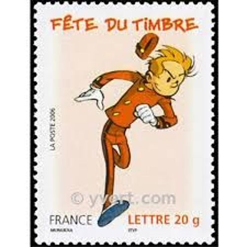 Fête Du Timbre : Bande Dessinée Spirou : Spirou Année 2006 N° 3877 Yvert Et Tellier Luxe Validité Permanente Prioritaire