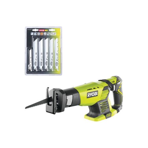 Pack RYOBI - Scie sabre RRS1801M - 18V One+ sans batterie ni chargeur - Lot de 6 lames universelles - bois et métal 100/152mm - RAK06RB