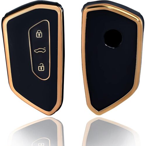 Couvre Clef Etui A Clef, Étui À Clés Tpu Etui Carte Clé Voiture 3 Boutons Pour Vw Volkswagen Golf 8 Gte Gti Viii Id.3 Id.4 Seat Leon Mk4 Tarraco Ateca Skoda Octavia Cupra Formentor Born[X3021]