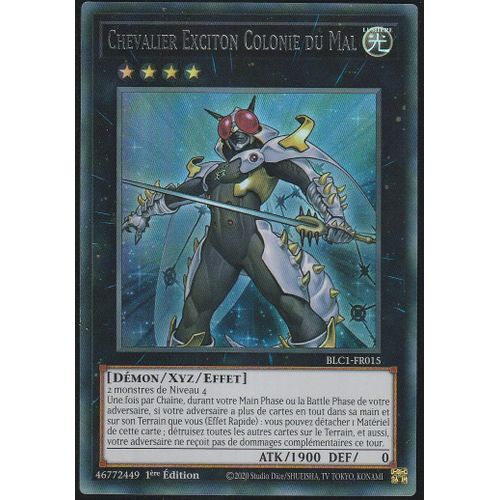 Carte Yu-Gi-Oh - Chevalier Exciton Colonie Du Mal - Blc1-Fr015 - Ultra-Rare - Titre Argenté