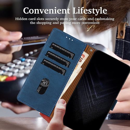 Étui Pour Oppo Realme 8 / Realme 8 Pro, Housse En Cuir Pu Avec [Protection Antichoc Tpu] [Fonction Support] [Porte-Cartes] Antichoc Magnétique Coque Pour Realme 8 - Bleu