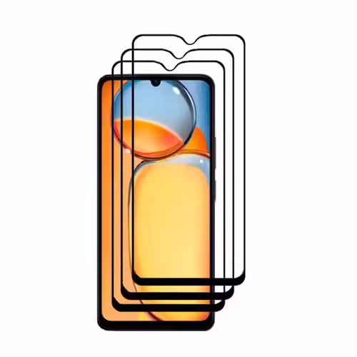 HQSELECTION® Lot de 3 Verres Trempés Pour Xiaomi Redmi 12C/10C .Film de Protection d'écran Couverture Complète Noir - Anti Rayures - Ultra Résistant Dureté 9H