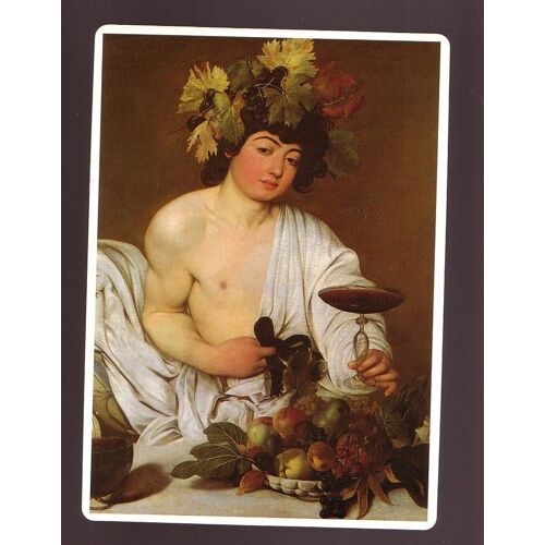 Le Carravage ,Bacchus (1596-1597) Italie - Grande Fiche Cartonnée Peinture Classique 22x16cm Environ - Nardini Editore 1991 ,Vpc Larousse Laffont 1991