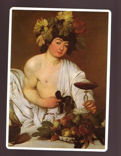 Le Carravage ,Bacchus (1596-1597) Italie - Grande Fiche Cartonnée Peinture Classique 22x16cm Environ - Nardini Editore 1991 ,Vpc Larousse Laffont 1991