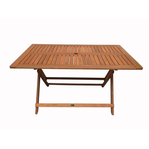 Table Pliante Bois Exotique "Hong Kong" - Maple - 135 X 80 Cm - Marron Clair