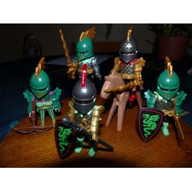 Playmobils Lot De Chevaliers Du Serpent /Dragon Vert