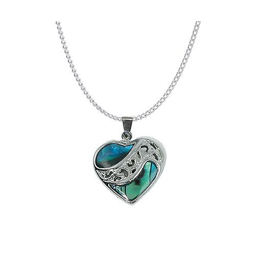 Pendentifs Chaînes "Coeur Dentelle" Nacre Naturelle Bleue