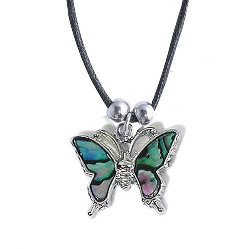 Pendentifs Cordons "Papillon" Nacre Naturelle Bleue