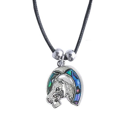 Pendentifs Cordons "Fer A Cheval" Nacre Naturelle Bleue