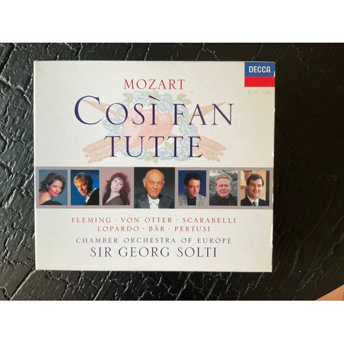Mozart Cosi Fan Tutte Par Renée Fleming Anne Sofie Von Otter Frank Lopardo Olaf Bär Adelina Scarabelli Michele Pertusi David Syrus Clavecin London Voices Chamber Orchestra Of Europe Sir Georg Solti