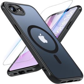 Coque Pour Iphone 16e 2025 Avec Verre Trempé, Compatible Avec Magsafe, Magnétique Coque Iphone 16e Antichoc Étui De Protection Housse Case Pour Iphone 16e 6.1"" (Noir)
