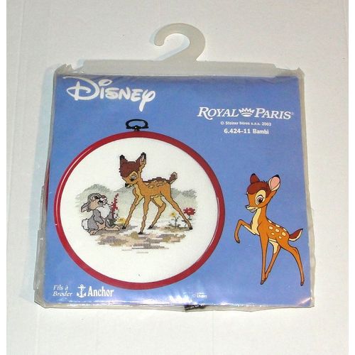 Kit De Broderie Point De Croix Canevas Bambi Et Panpan Disney Royal Paris