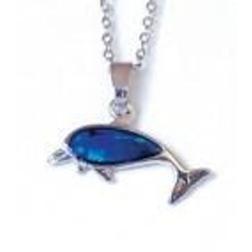Pendentifs Chaînes "Dauphin" Nacre Naturelle Bleue