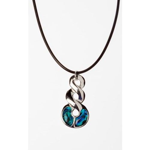 Collier Pendentif Double Twist Nacre Naturelle Bleue