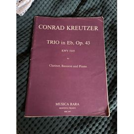 Conrad Kreutzer, Trio En Mi B Majeur; Op. 43, Clarinette, Basson Et Piano, Musica Rara
