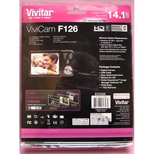Vivitar ViviCam F126 Compact 14.1 MP 4x zoom Rose