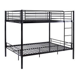 Lit Superposé Double "Adam" - Sommier Inclus - 140 X 190 Cm - Noir