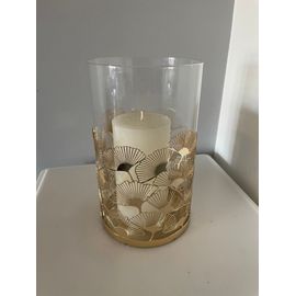 Lanterne En Verre Teinté Feuilles De Ginkgo En Métal Doré Maisons Du Monde Profondeur12 Cm Hauteur 20 Cm Poids 0.5 Kg Longueur 12 Cm