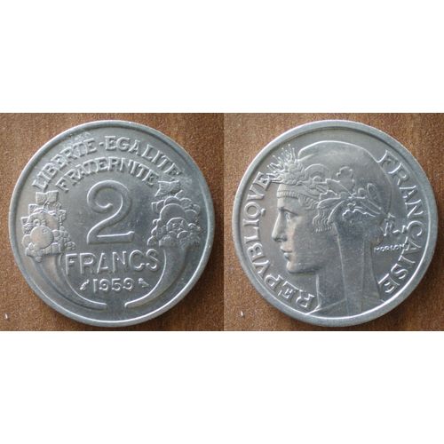 France 2 Francs 1959 Morlon Aluminium Franc Piece