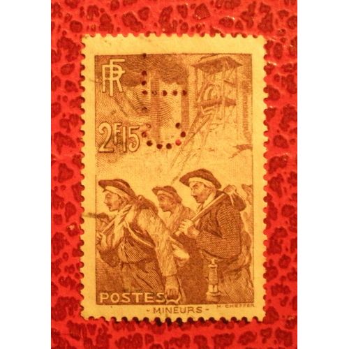 Timbre Oblitéré Perforé C.L. - France - Mineurs - Y&t N° 390