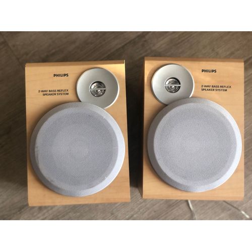 Lot 2 enceintes en Bois  Philips FWB MC5/01 2 Way Bass Reflex Speaker Système