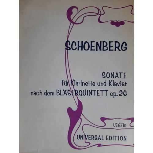 Sonate Pour Clarinette Et Piano . Op 26. Schoenberg Ue8376