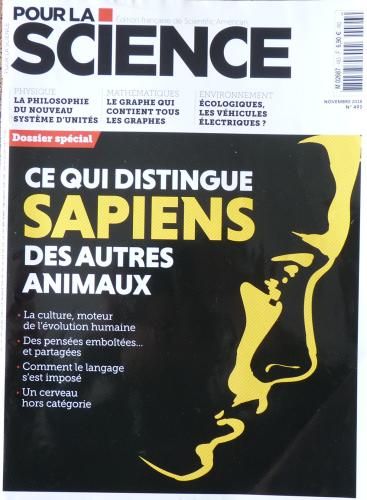 Pour La Science 493 Ce Qui Distingue Sapiens Des Autres Animaux
