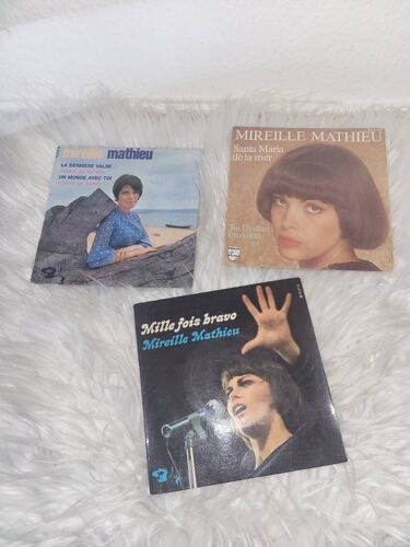 Lot De 3 Disques Vinyle 45 Tours Mireille Mathieu
