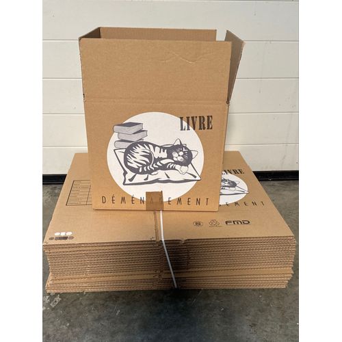 Lot de 10 cartons de déménagement type « livre » 35x27x30cm